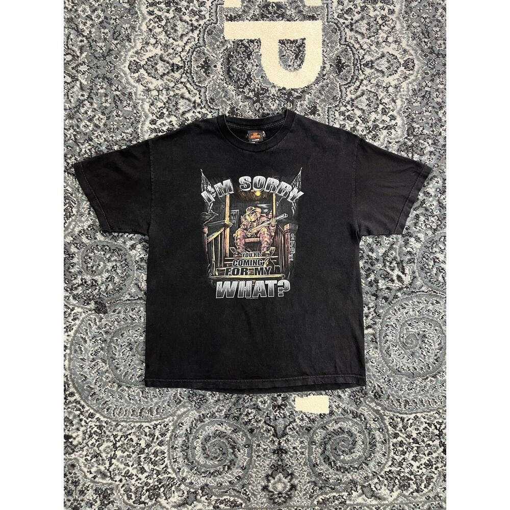 HOT LEATHERS MEN’S ‘COMING FOR MY WHAT?’ BLACK T-SHIRT SIZE XL